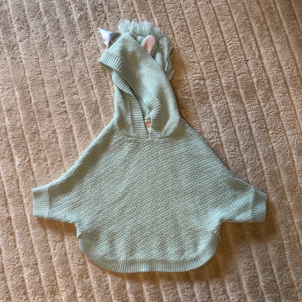 Cat & Jack Unicorn Knit Poncho with Hood